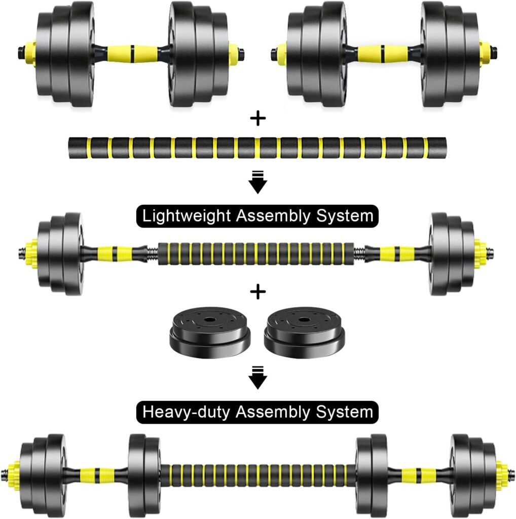 Adjustable-Dumbbells-Set, Free Weights Set with Connector,Fitness Exercises for Home Gym Suitable Men/Women