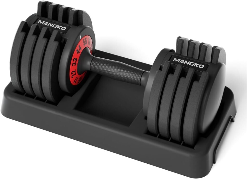 Adjustable Dumbbell 55LB Single Dumbbell 5 Weight Options Dumbbell Anti-Slip Metal Handle, Satisfying Multi-Stage Fitness Experience