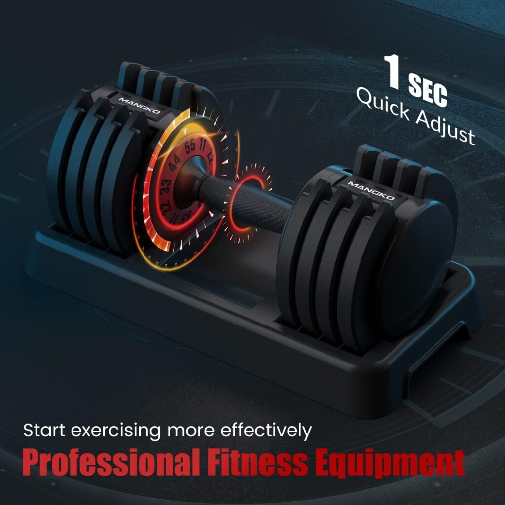 Adjustable Dumbbell 55LB Single Dumbbell 5 Weight Options Dumbbell Anti-Slip Metal Handle, Satisfying Multi-Stage Fitness Experience