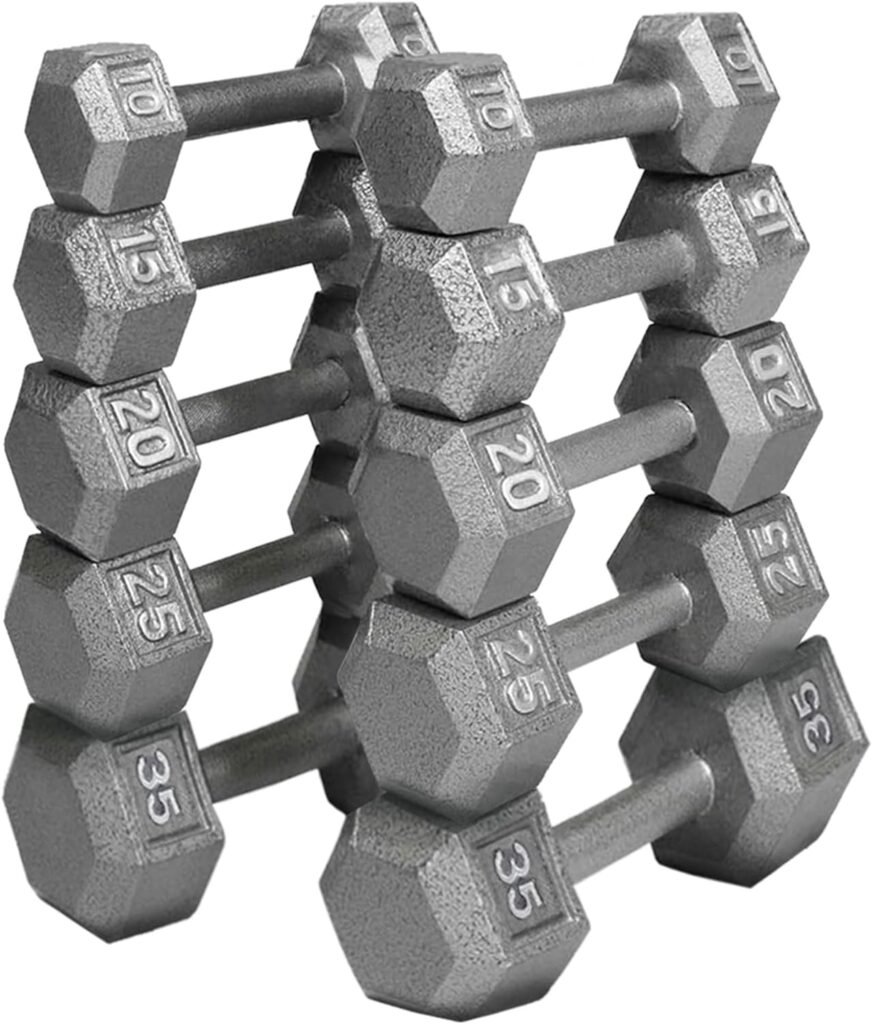 HolaHatha Hex Dumbbell Weight Training Home Gym Equipment Set Fitness Hand Weights with Storage Organizer Rack