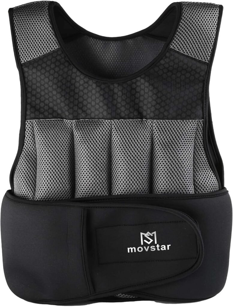 Weighted Vest, 12lb/17lb/20lb Weight Vest with Reflective Stripe for Workout, Strength Training, Running, Fitness, Muscle Building, Weight Loss, Weightlifting